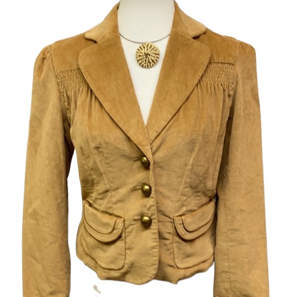 Work For Weekend Retro Corduroy Tan Cotton Jacket - Picture 1 of 5